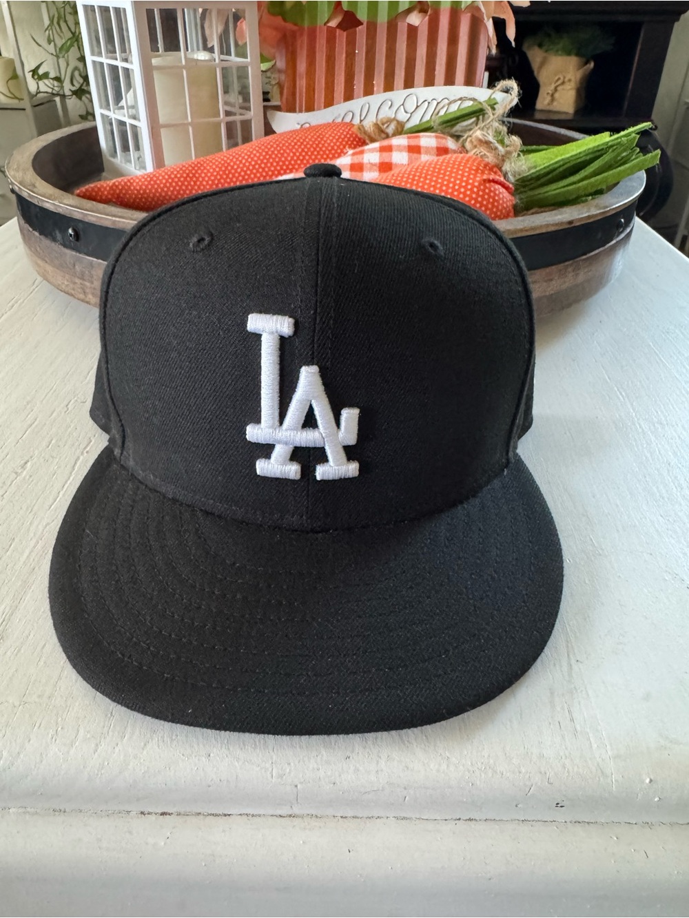 LA Embroidered Black Mens Baseball Cap